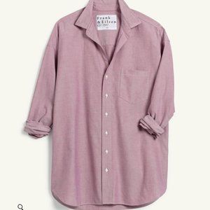 NWOT Frank and Eileen SHIRLEY Italian Oxford Button Up, Color Wine, Size S